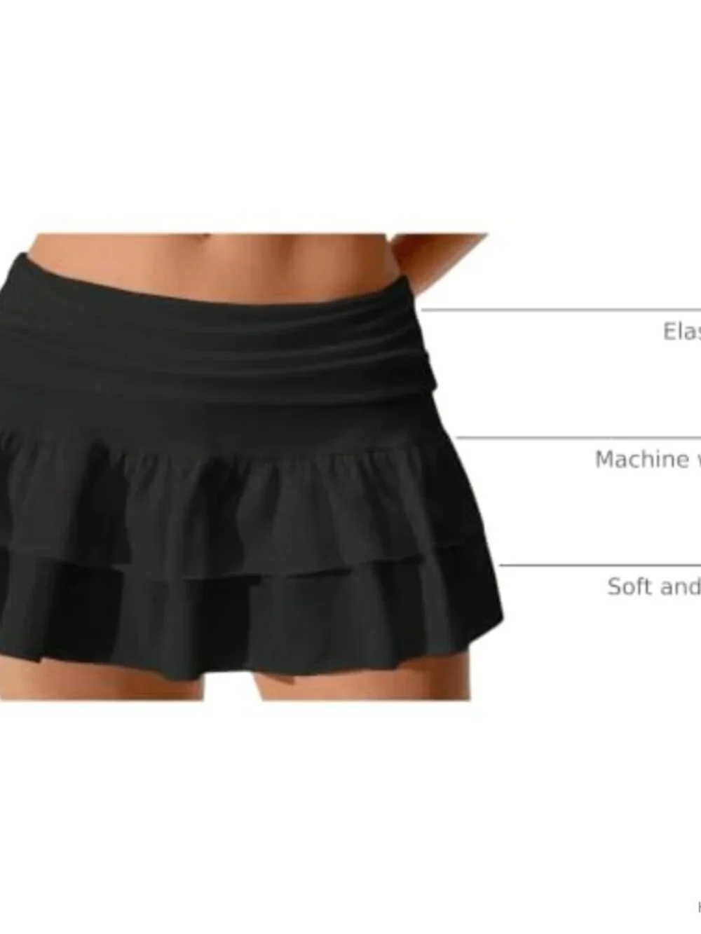 Ruffle Mini Skirt Flowy Layered with Built-in Shorts Y2K